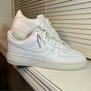 Nike Air Force 1 Low '07 White Leather Sneakers 315122-111 Men’s Size 10.5 Clean